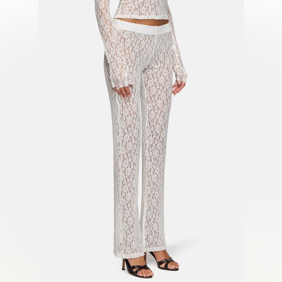 EB Denim Pants - EB Denim Leggings - Off White Lace